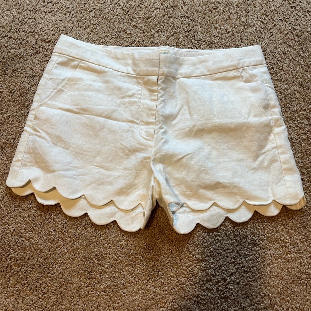 Crewcuts High Waist White Scalloped Shorts